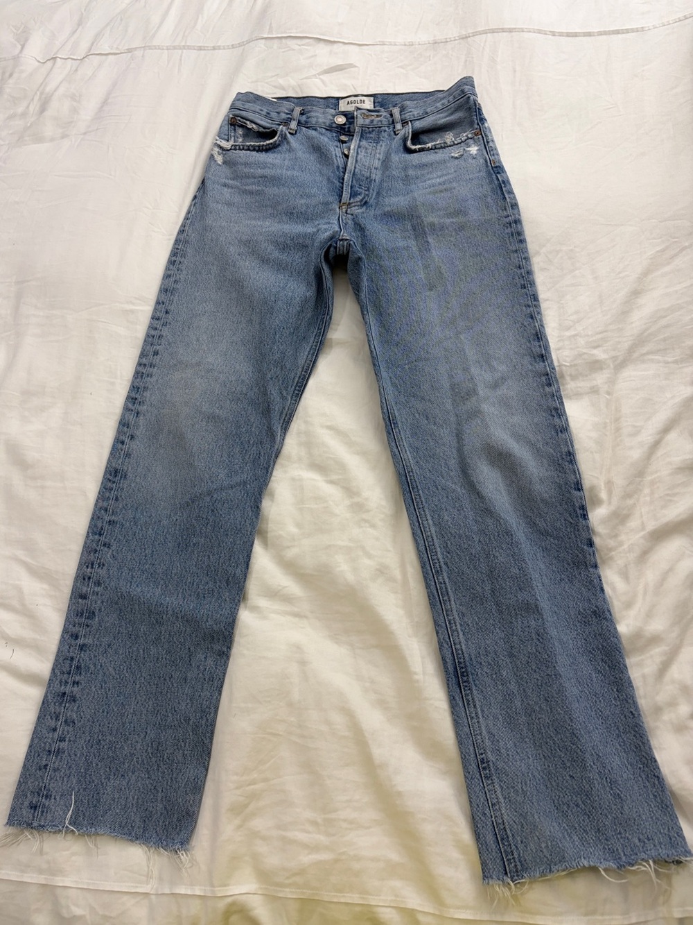 AGOLDE '90s Pinch Waist cropped distressed mid-rise straight-leg jeans